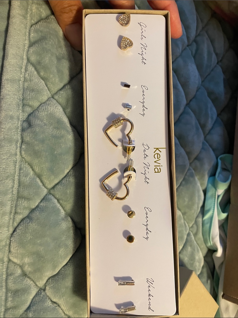 Kevia Gold Heart & Stud Earring Set - 6-Pair Women's Earrings